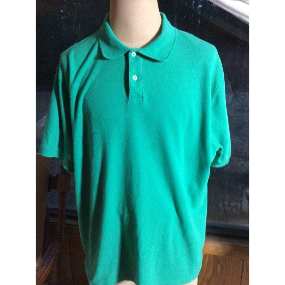 Saddlebred Men's Size 2XL Polo Shirt Green Cotton Polyester Short Sleeves
